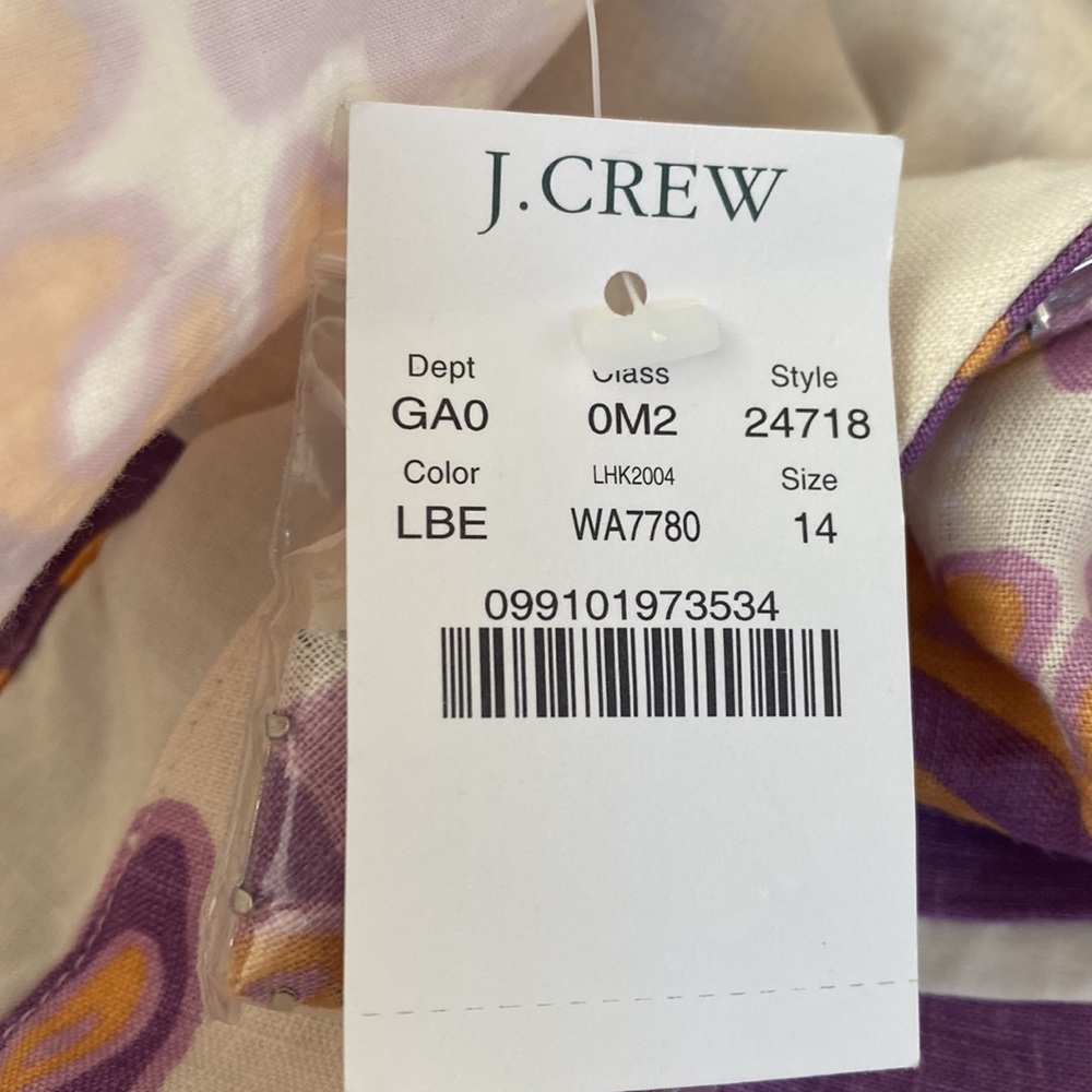 J Crew Jaipur Paisley Vintage beaded top Size 14 NWT - Picture 4 of 4